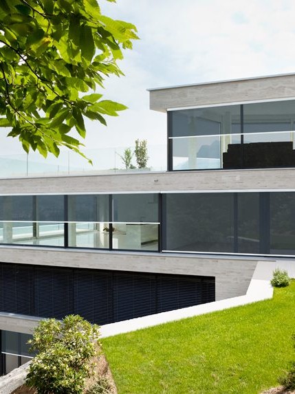 Image of alpha external awning on a house with water views