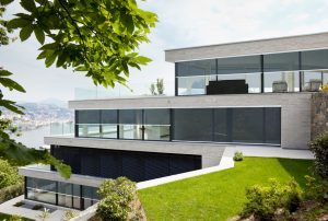 Image of alpha external awning on a house with water views